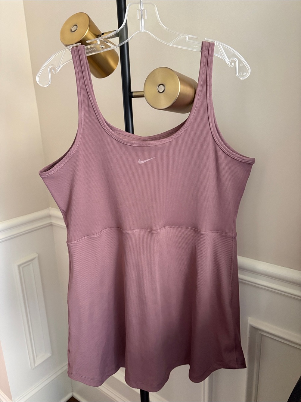 Nike Mauve Tank Romper Dress with built in shorts Active wear XL TG EG